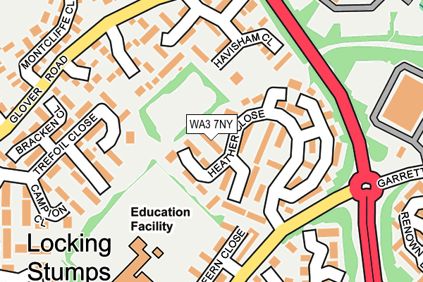 WA3 7NY map - OS OpenMap – Local (Ordnance Survey)