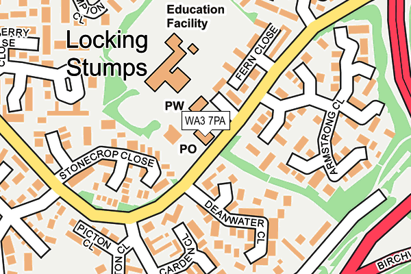 WA3 7PA map - OS OpenMap – Local (Ordnance Survey)