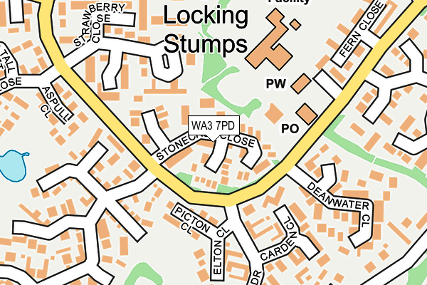 WA3 7PD map - OS OpenMap – Local (Ordnance Survey)