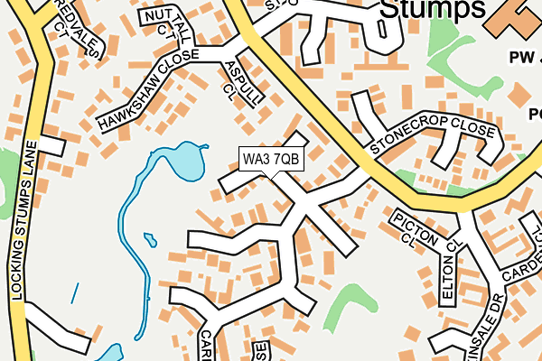 WA3 7QB map - OS OpenMap – Local (Ordnance Survey)