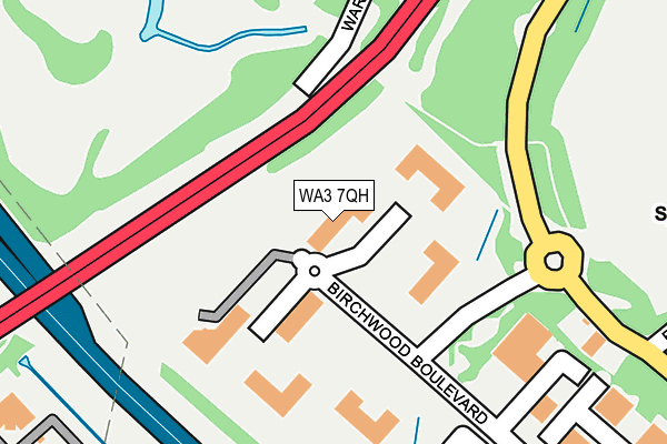 WA3 7QH map - OS OpenMap – Local (Ordnance Survey)