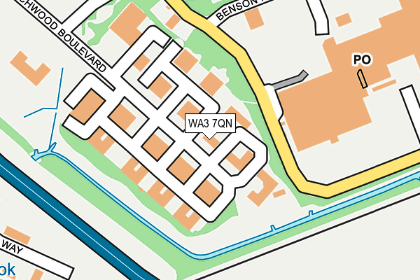 WA3 7QN map - OS OpenMap – Local (Ordnance Survey)