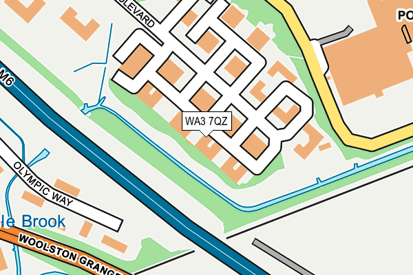 WA3 7QZ map - OS OpenMap – Local (Ordnance Survey)