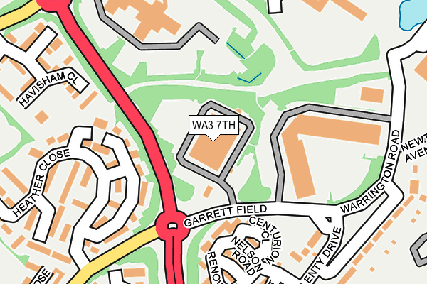 WA3 7TH map - OS OpenMap – Local (Ordnance Survey)