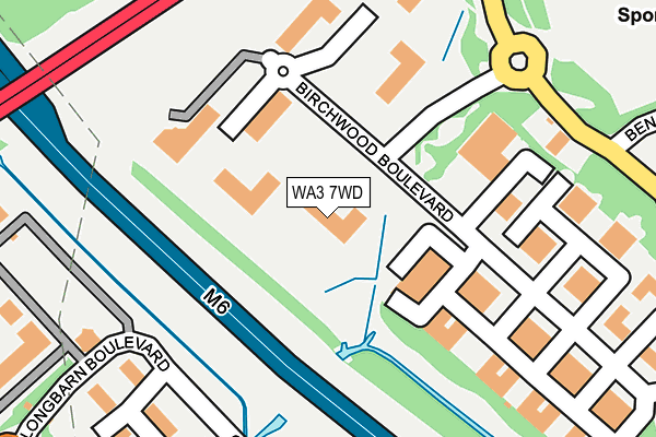 WA3 7WD map - OS OpenMap – Local (Ordnance Survey)
