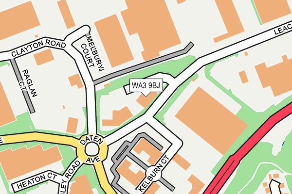 WA3 9BJ map - OS OpenMap – Local (Ordnance Survey)