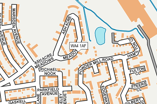 WA4 1AF map - OS OpenMap – Local (Ordnance Survey)