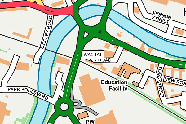 WA4 1AT map - OS OpenMap – Local (Ordnance Survey)