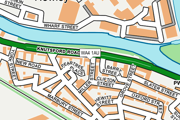 WA4 1AU map - OS OpenMap – Local (Ordnance Survey)