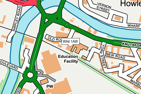 WA4 1AW map - OS OpenMap – Local (Ordnance Survey)