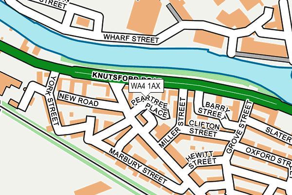 WA4 1AX map - OS OpenMap – Local (Ordnance Survey)
