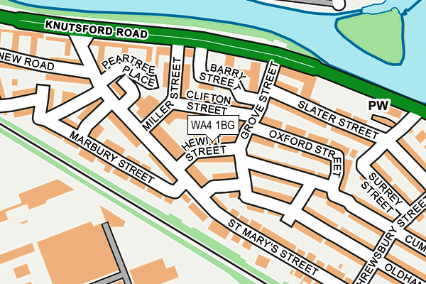 WA4 1BG map - OS OpenMap – Local (Ordnance Survey)