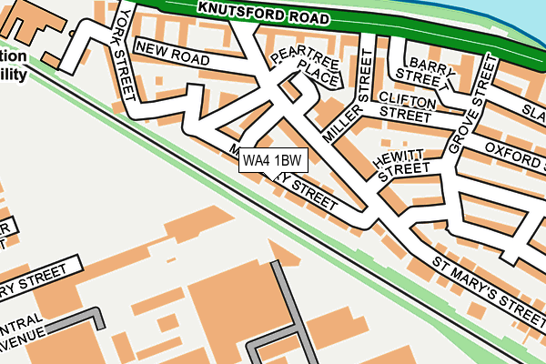 WA4 1BW map - OS OpenMap – Local (Ordnance Survey)