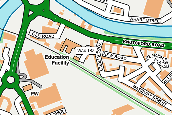 WA4 1BZ map - OS OpenMap – Local (Ordnance Survey)