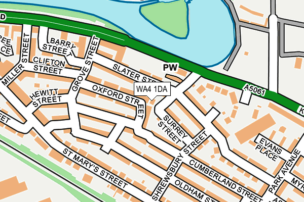 WA4 1DA map - OS OpenMap – Local (Ordnance Survey)