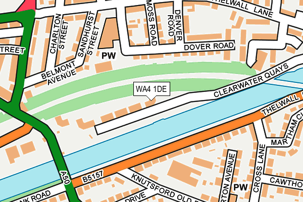 WA4 1DE map - OS OpenMap – Local (Ordnance Survey)