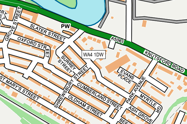 WA4 1DW map - OS OpenMap – Local (Ordnance Survey)