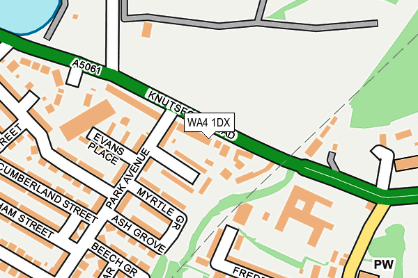 WA4 1DX map - OS OpenMap – Local (Ordnance Survey)