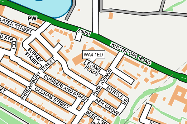 WA4 1ED map - OS OpenMap – Local (Ordnance Survey)