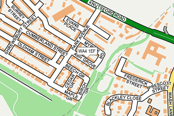 WA4 1EF map - OS OpenMap – Local (Ordnance Survey)