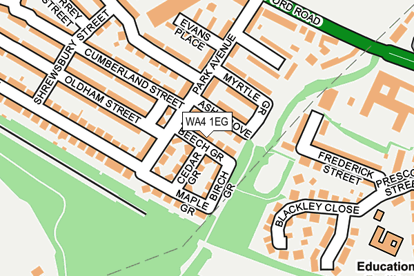 WA4 1EG map - OS OpenMap – Local (Ordnance Survey)