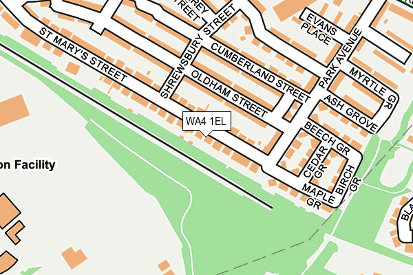 WA4 1EL map - OS OpenMap – Local (Ordnance Survey)
