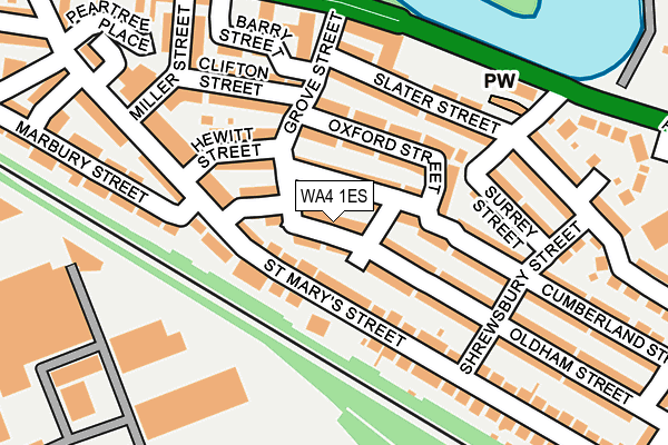 WA4 1ES map - OS OpenMap – Local (Ordnance Survey)