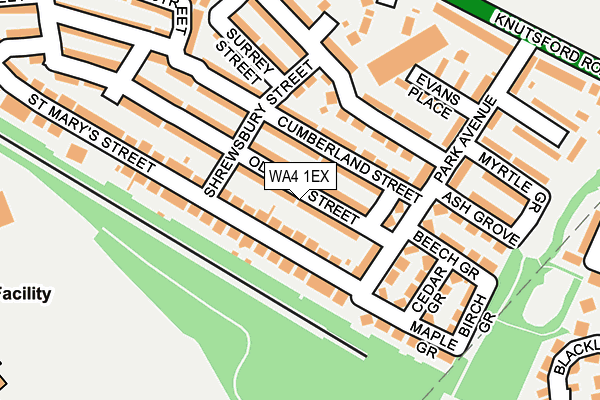 WA4 1EX map - OS OpenMap – Local (Ordnance Survey)