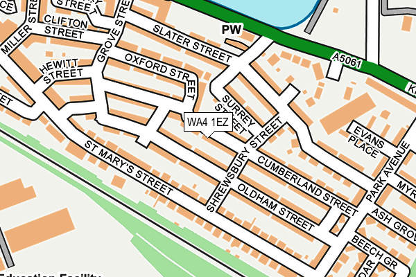WA4 1EZ map - OS OpenMap – Local (Ordnance Survey)