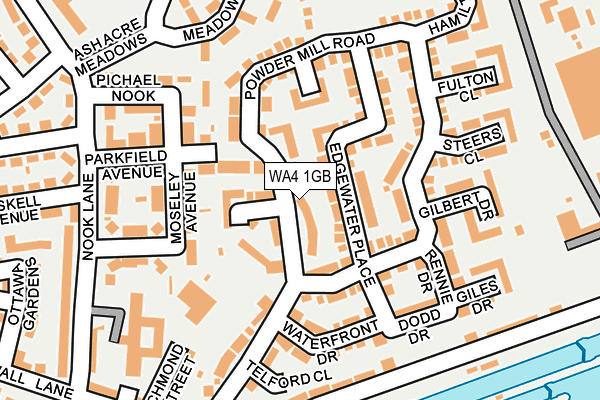 WA4 1GB map - OS OpenMap – Local (Ordnance Survey)