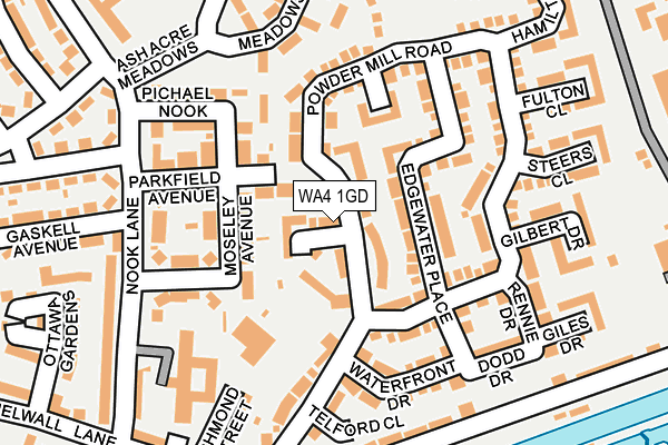 WA4 1GD map - OS OpenMap – Local (Ordnance Survey)
