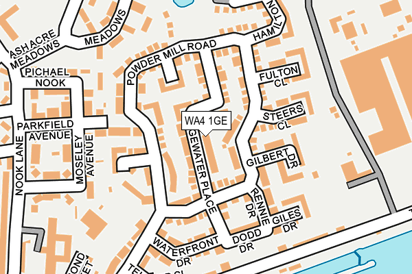 WA4 1GE map - OS OpenMap – Local (Ordnance Survey)