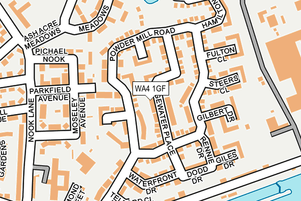 WA4 1GF map - OS OpenMap – Local (Ordnance Survey)