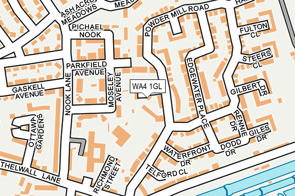 WA4 1GL map - OS OpenMap – Local (Ordnance Survey)
