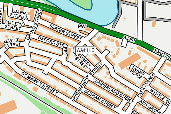 WA4 1HE map - OS OpenMap – Local (Ordnance Survey)