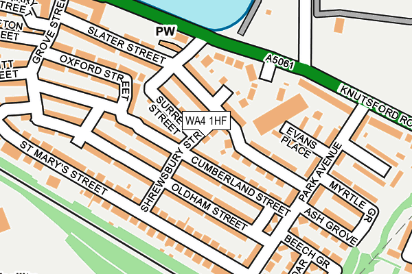 WA4 1HF map - OS OpenMap – Local (Ordnance Survey)