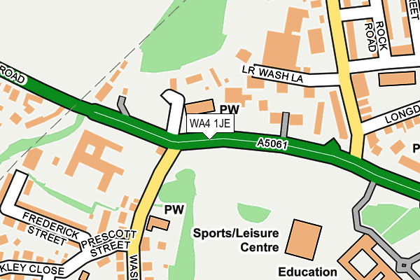 WA4 1JE map - OS OpenMap – Local (Ordnance Survey)