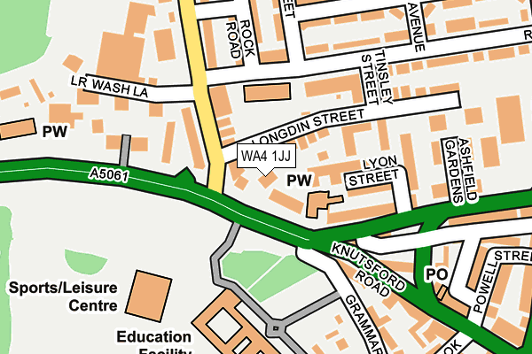 WA4 1JJ map - OS OpenMap – Local (Ordnance Survey)