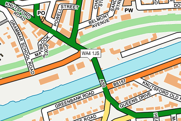 WA4 1JS map - OS OpenMap – Local (Ordnance Survey)
