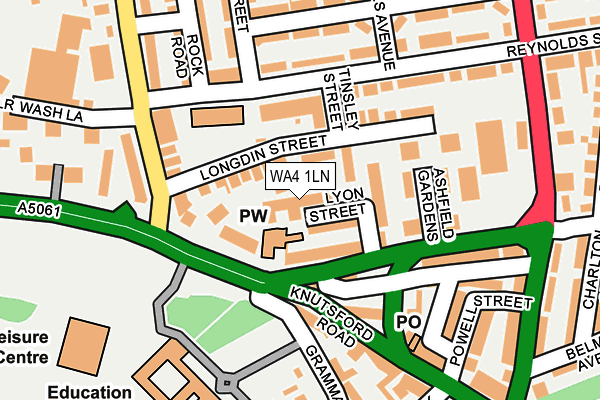 WA4 1LN map - OS OpenMap – Local (Ordnance Survey)