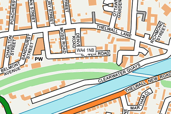WA4 1NB map - OS OpenMap – Local (Ordnance Survey)