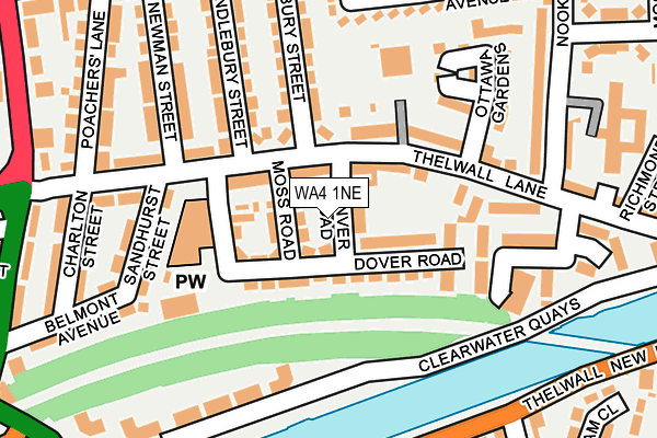 WA4 1NE map - OS OpenMap – Local (Ordnance Survey)