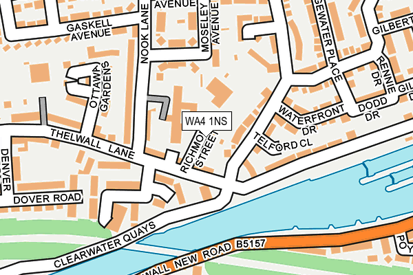 WA4 1NS map - OS OpenMap – Local (Ordnance Survey)