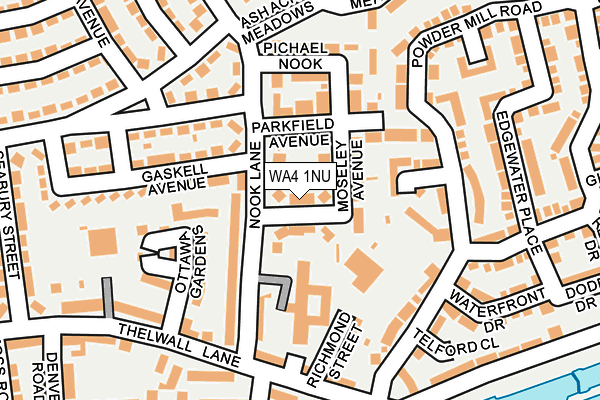 WA4 1NU map - OS OpenMap – Local (Ordnance Survey)