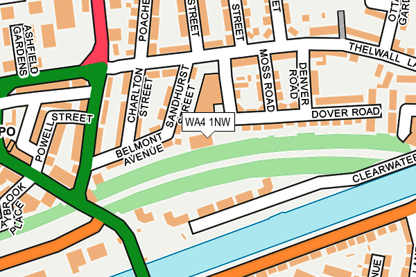 WA4 1NW map - OS OpenMap – Local (Ordnance Survey)