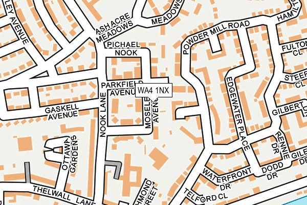 WA4 1NX map - OS OpenMap – Local (Ordnance Survey)