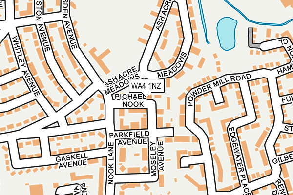 WA4 1NZ map - OS OpenMap – Local (Ordnance Survey)