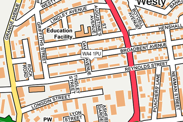 WA4 1PU map - OS OpenMap – Local (Ordnance Survey)