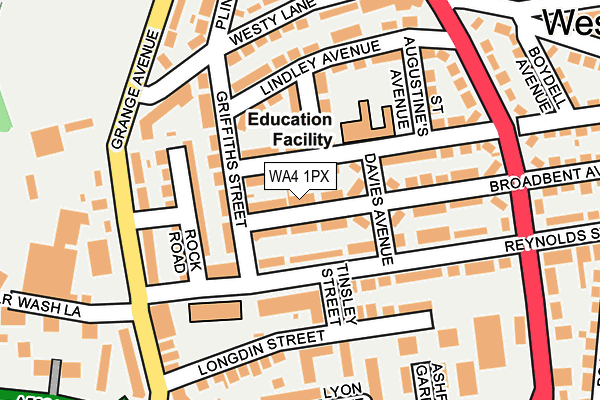 WA4 1PX map - OS OpenMap – Local (Ordnance Survey)