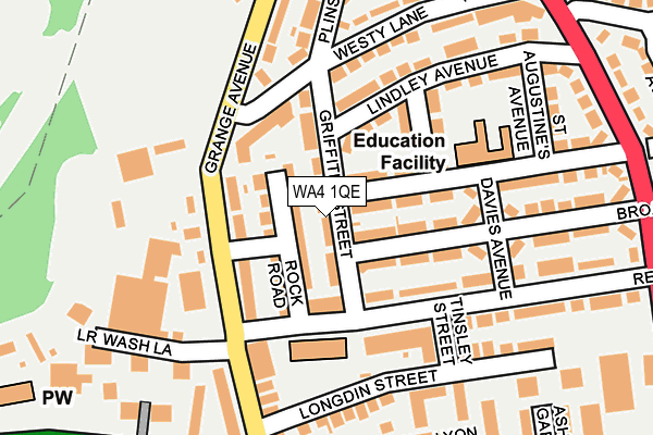 WA4 1QE map - OS OpenMap – Local (Ordnance Survey)